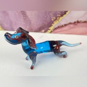 Miniature Dachshund Glass Figurine